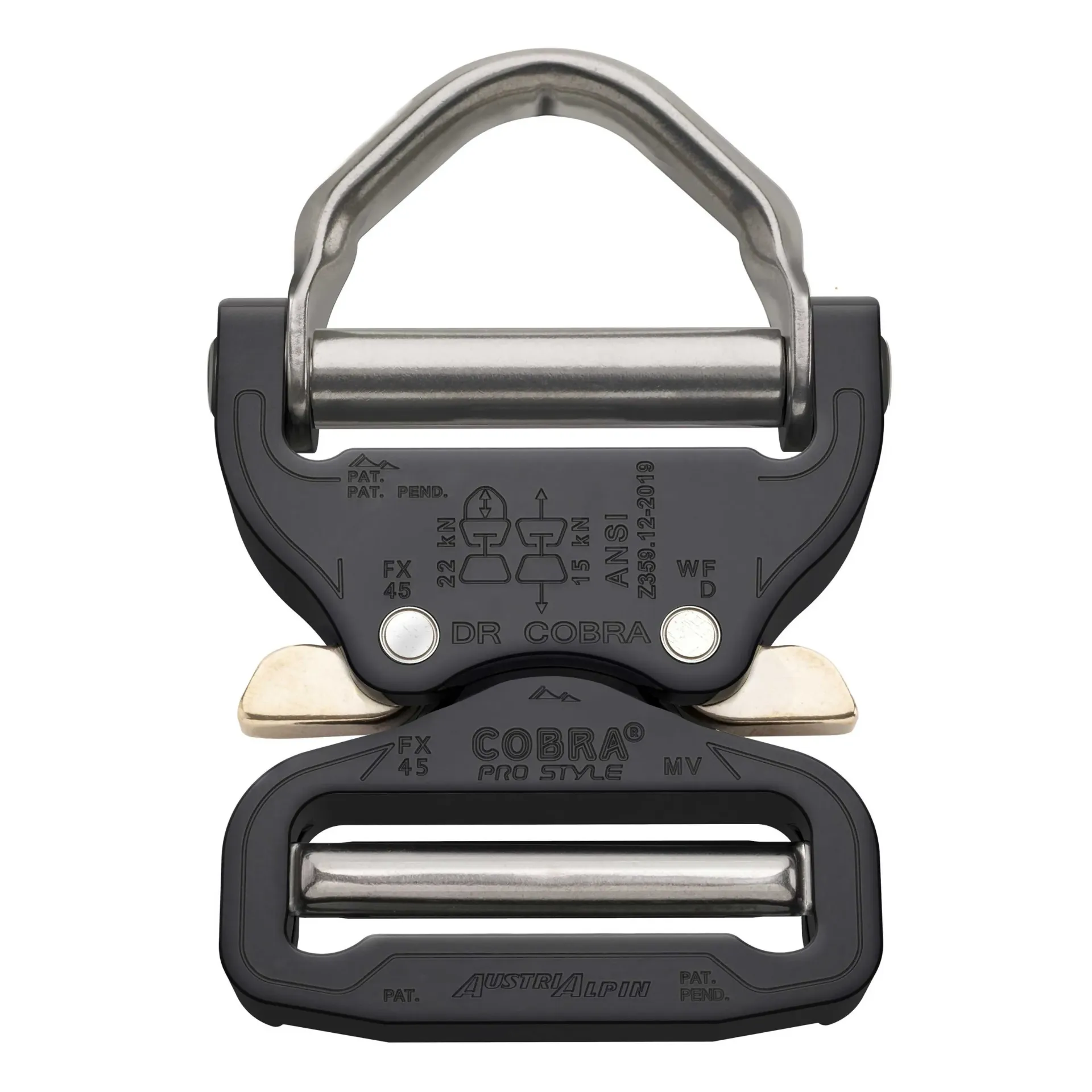 Klamra D-Ring COBRA® PRO STYLE 18KN FX45KVD 45mm czarna